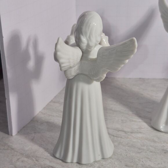3 White Tengra Angel's 6ins Tall Porcelain Girl's Figurine, - Picture 3 of 16